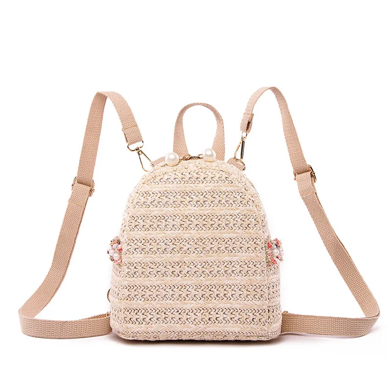 Новинка 2019 Плетеная соломенная мини-сумка из ротанга рюкзак маленькие пляжные