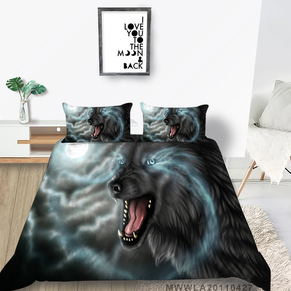 Hot Sale Bed Set Gray Wolf 3D Dark Clouds Duvet Cover Single Queen Twin Full King Double Cartoon Bedding Set Comfortable
Hot Sale Bed Set Gray Wolf 3D Dark Clouds Duvet Cover Single Queen Twin Full King Double Cartoon Bedding Set Comfortable