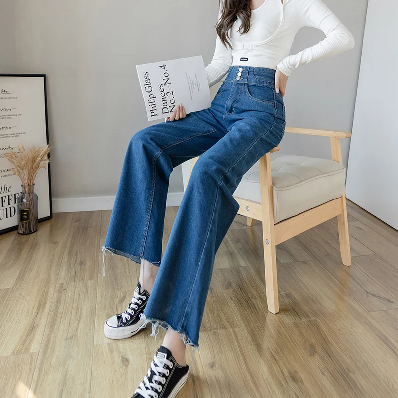 General Blue Plus Size Jeans Women Summer Straight Cool And Comfortable High Waist Fringed Wide Leg Denim Trousers For Egirl
General Blue Plus Size Jeans Women Summer Straight Cool And Comfortable High Waist Fringed Wide Leg Denim Trousers For Egirl