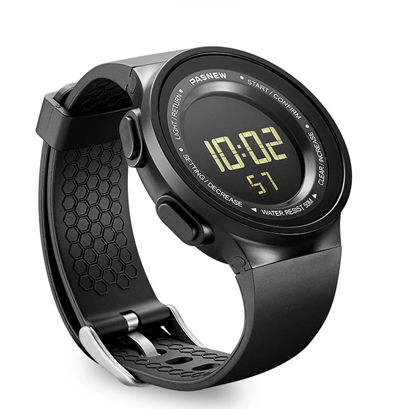 

2021 Pasnew New Watch Men Led Digital Watches Black Silicone Waterproof Swim Watch Multifunction Electronic Wristwatches Clock