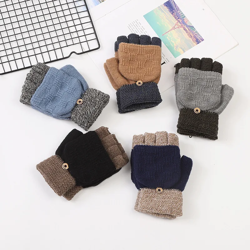 2021 Winter New Men's Gloves Imitation Cashmere Warm Half Finger Knitted Glove Outdoor Riding Fashion Patchwork Cold Flap Gloves
2021 Winter New Men's Gloves Imitation Cashmere Warm Half Finger Knitted Glove Outdoor Riding Fashion Patchwork Cold Flap Gloves