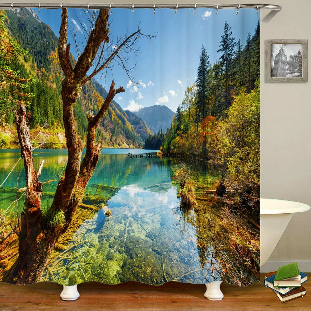 Bathroom Shower Curtains Natural Forest Primeval Tree Scenery Bath Curtains Waterproof 3d Printing With Hooks Washable Cloth
Bathroom Shower Curtains Natural Forest Primeval Tree Scenery Bath Curtains Waterproof 3d Printing With Hooks Washable Cloth