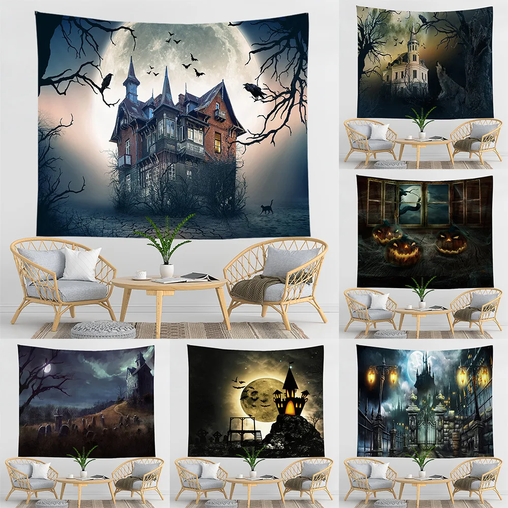 Nordic style Halloween decoration tapestry pumpkin castle background tapestry living room decoration cloth
Nordic style Halloween decoration tapestry pumpkin castle background tapestry living room decoration cloth