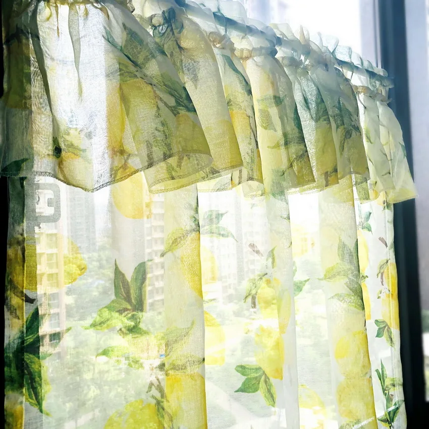 Yellow Lemon Half Curtains Double Layer Pleated Sheer Tulle Window Short Bow Tie Drapes For Balcony Kitchen Short Door Curtains
Yellow Lemon Half Curtains Double Layer Pleated Sheer Tulle Window Short Bow Tie Drapes For Balcony Kitchen Short Door Curtains