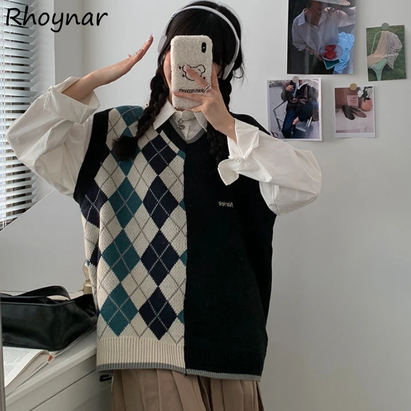 Sweater Vest Womens Spring All-match Simple Patchwork Sweet Students Japanese Style Leisure Chic Fit Daily Vintage Knitted Loose
Sweater Vest Womens Spring All-match Simple Patchwork Sweet Students Japanese Style Leisure Chic Fit Daily Vintage Knitted Loose