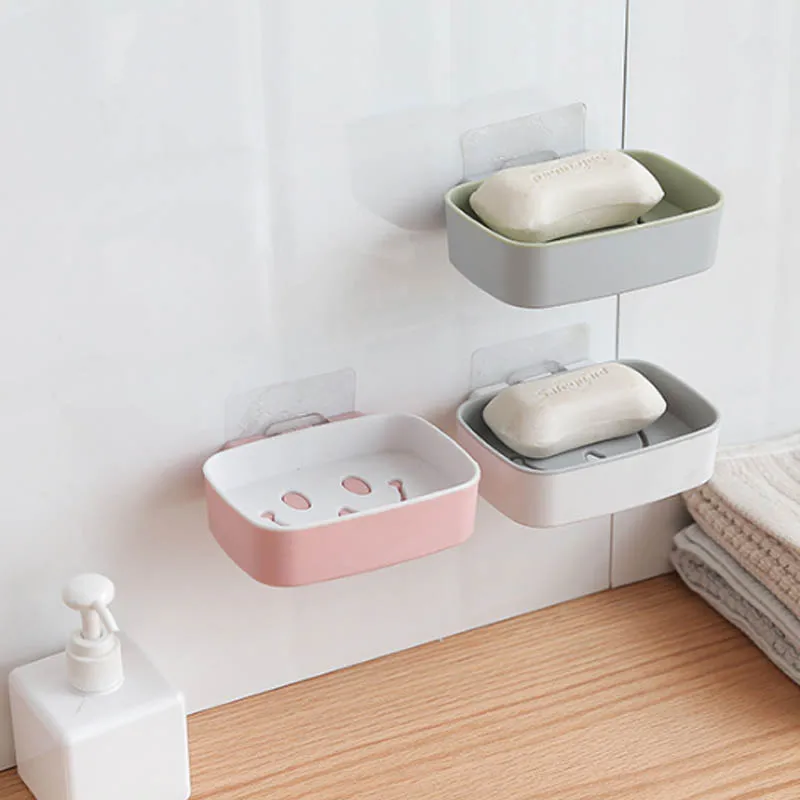 Soap Rack No Drilling Wall Mounted Double Layer Soap Holder Soap Sponge Dish Bathroom Accessories Soap Dishes Self Adhesive
Soap Rack No Drilling Wall Mounted Double Layer Soap Holder Soap Sponge Dish Bathroom Accessories Soap Dishes Self Adhesive