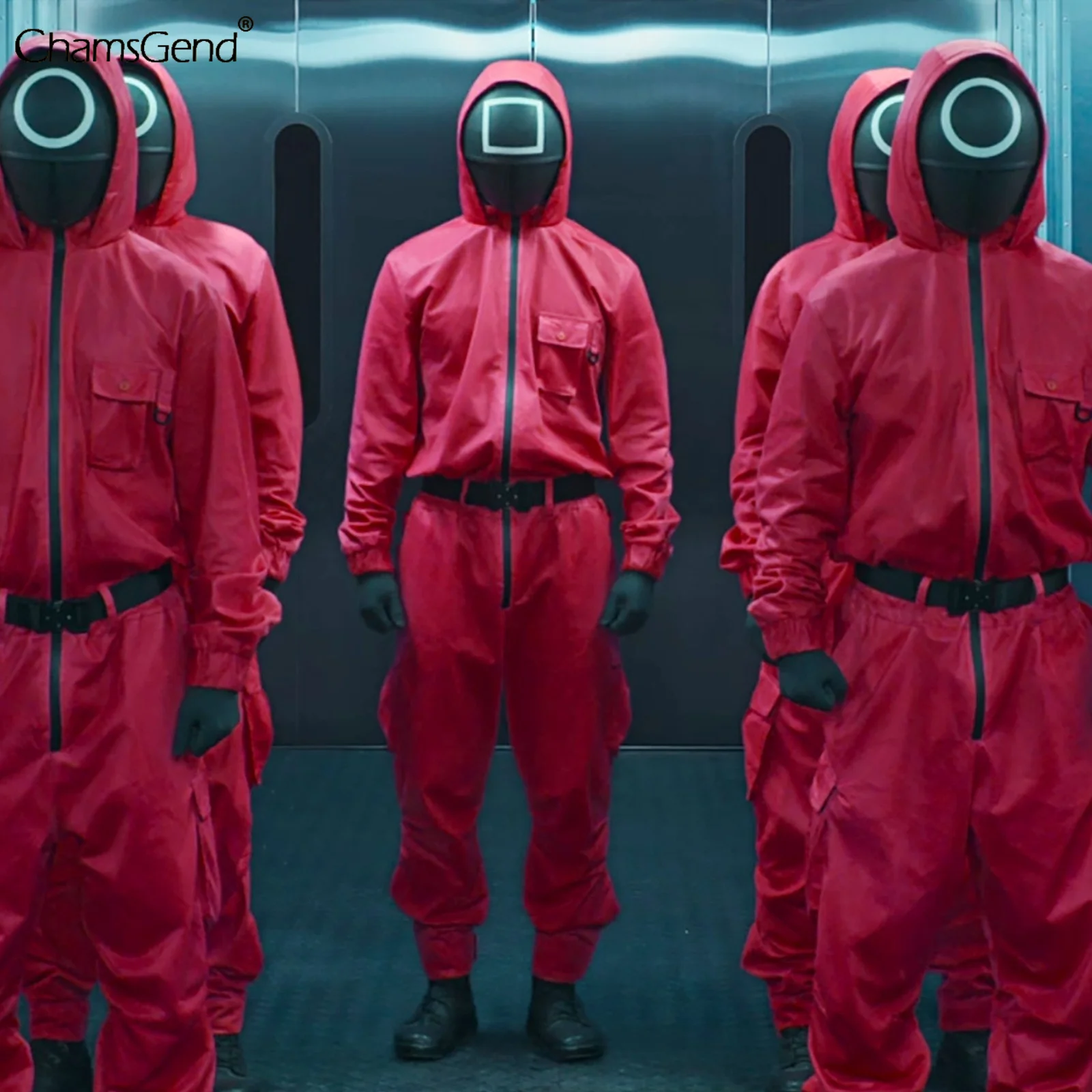 Squid Game Villain Red Jumpsuit Cosplay Costume Halloween Party Round Six Red Hooded Pockets Jumpsuit Halloween Party Costume
Squid Game Villain Red Jumpsuit Cosplay Costume Halloween Party Round Six Red Hooded Pockets Jumpsuit Halloween Party Costume