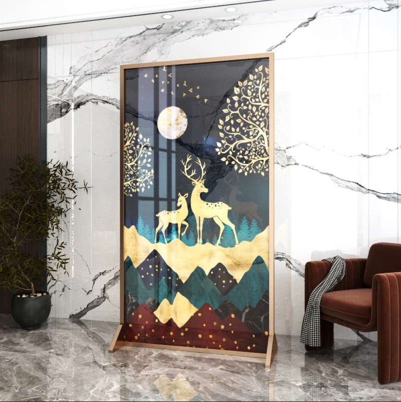 Nordic Light luxury household screen bedroom covers the porch, living room screen partition, metal mobile screen partition
Nordic Light luxury household screen bedroom covers the porch, living room screen partition, metal mobile screen partition