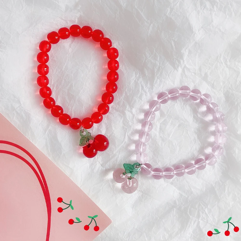 Bracelets Korean Adorable Transparent Cherry Temperament Elastic Solid Color Resin Bead Bracelet for Women Girls Party Jewelry
Bracelets Korean Adorable Transparent Cherry Temperament Elastic Solid Color Resin Bead Bracelet for Women Girls Party Jewelry