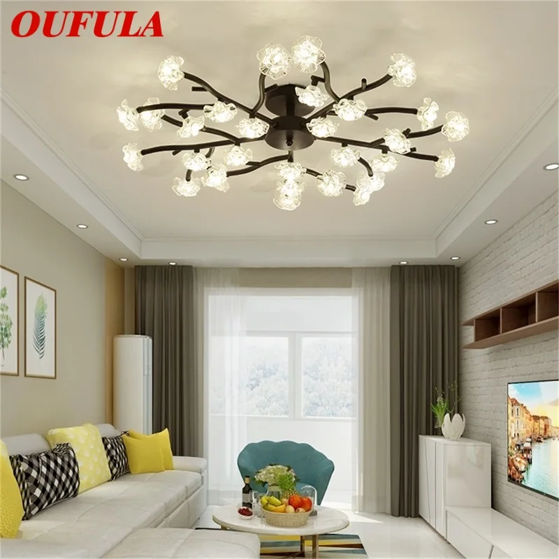 

OUFULA Nordic Ceiling Lights Fixtures Contemporary Creative Branch Lamp LED Home For Living Room