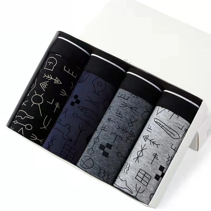 4Pcs/Lot Men's Underwear Solid Color Pure Cotton Boxer Short Comfortable Breathable Slim Fit Underwear Sexy Printed Men's Pantie
4Pcs/Lot Men's Underwear Solid Color Pure Cotton Boxer Short Comfortable Breathable Slim Fit Underwear Sexy Printed Men's Pantie