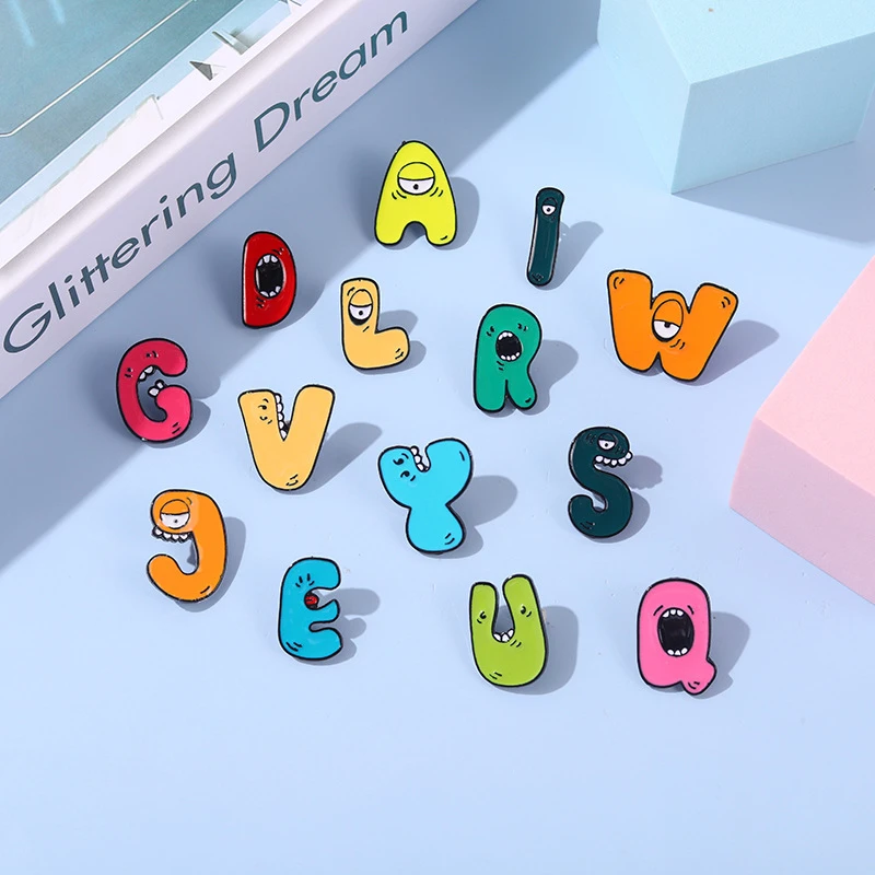 A-Z Letter Enamel Lapel Pins 26 English Alphabet Shape Brooch Backpack Badges Corsage Jewelry Gift for Friends Kids Accessories
A-Z Letter Enamel Lapel Pins 26 English Alphabet Shape Brooch Backpack Badges Corsage Jewelry Gift for Friends Kids Accessories