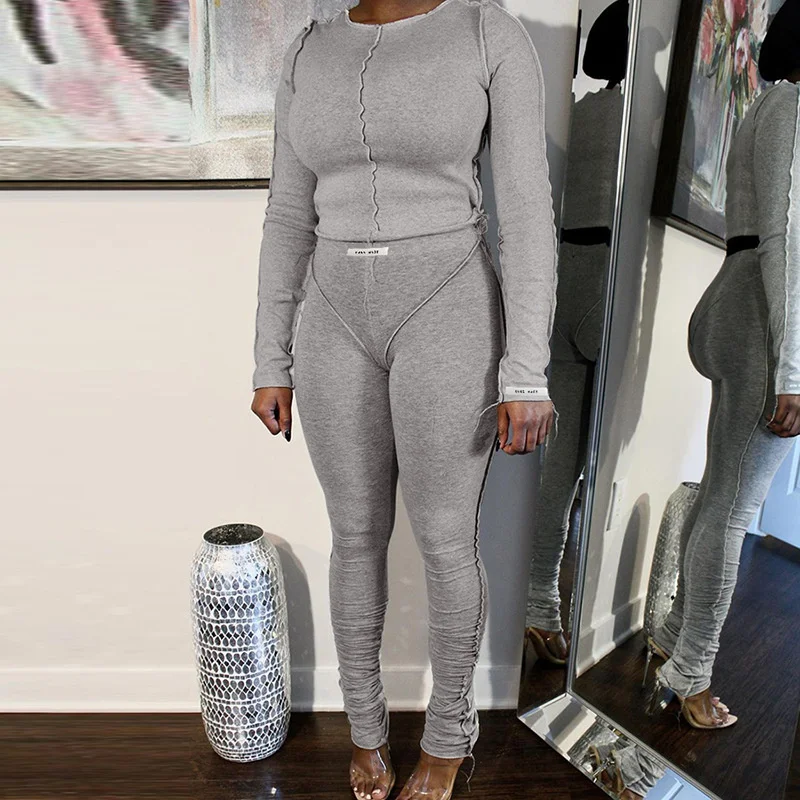 Осенне-зимний женский Модный облегающий Топ с длинным рукавом, повседневный комплект брюк
Осенне-зимний женский Модный облегающий Топ с длинным рукавом, повседневный комплект брюк