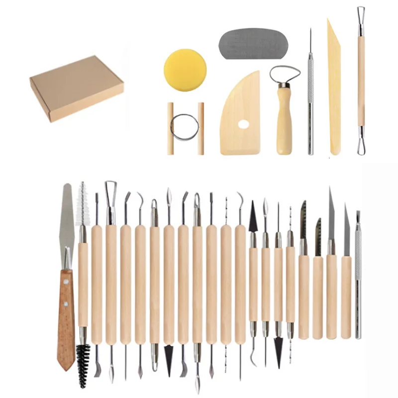 30pcs Beginner Basic Polymer Clay Tools Sculpture Modeling Carving Art Supplies Ceramic Pottery Tools Set
30pcs Beginner Basic Polymer Clay Tools Sculpture Modeling Carving Art Supplies Ceramic Pottery Tools Set