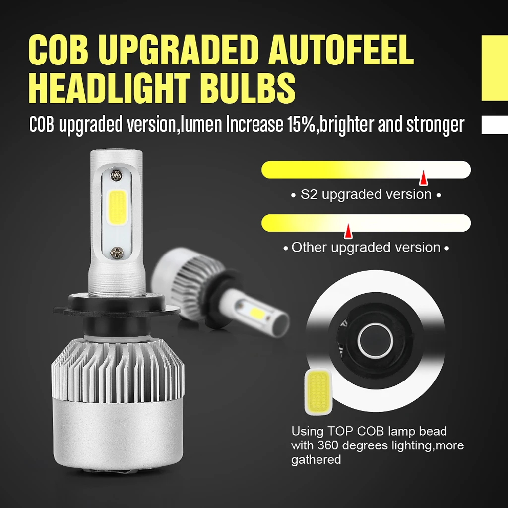 2 Pieces H7 LED Headlight Bulbs Car Auto Vehicle Headlamp 6000K White 72W 7200LM IP68 Waterproof Aluminum
2 Pieces H7 LED Headlight Bulbs Car Auto Vehicle Headlamp 6000K White 72W 7200LM IP68 Waterproof Aluminum