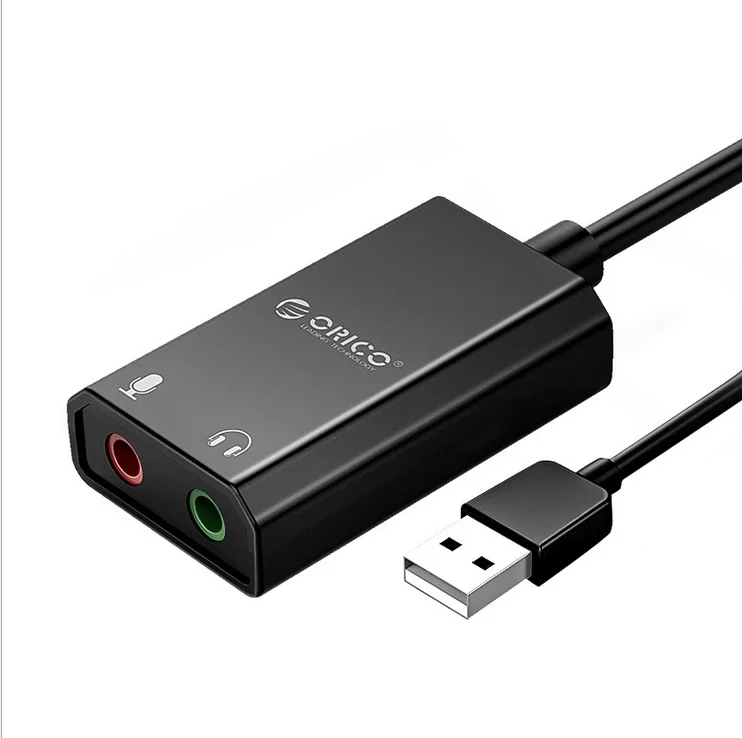 Orico Портативный USB внешняя звуковая карта Микрофон Наушники типа два-в-одном с