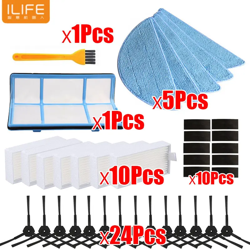 Side Brush Primary Dust filter Hepa Filter Mop pad for chuwi ilife v5 v5s V3 V3s v5pro x5 robot vacuum cleaner Parts accessories
Side Brush Primary Dust filter Hepa Filter Mop pad for chuwi ilife v5 v5s V3 V3s v5pro x5 robot vacuum cleaner Parts accessories