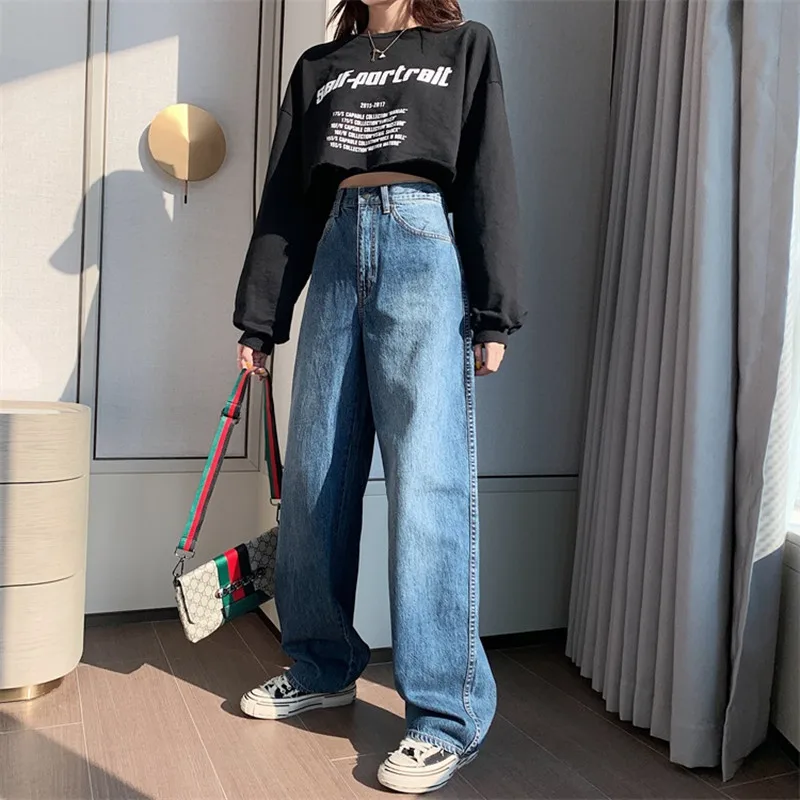 Frau Jeans Hohe Taille Kleidung Breite Bein Denim Kleidung Blau Streetwear Vintage Qualitt 2020 Mode Harajuku Gerade Hosen
Frau Jeans Hohe Taille Kleidung Breite Bein Denim Kleidung Blau Streetwear Vintage Qualitt 2020 Mode Harajuku Gerade Hosen