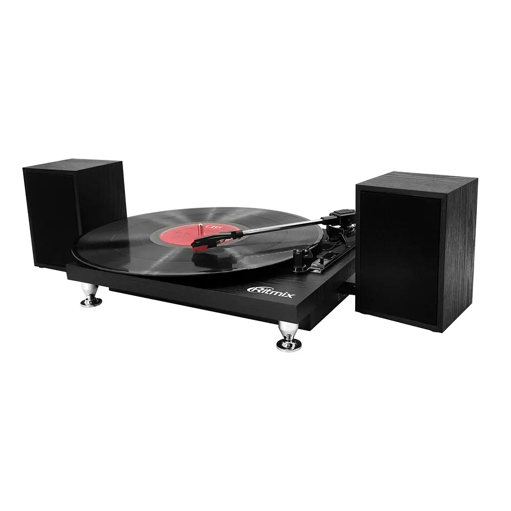Виниловый проигрыватель RITMIX LP-240 Black wood/Light wood в комплекте с колонками |
