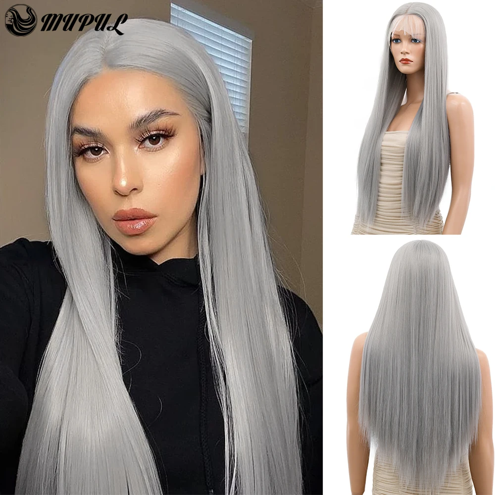 Straight Lace Front Wig Synthetic Natural Hair Silver Gray Cosplay 26 Inch Heat Resistant HD Lace Frontal Wigs For Black Women
Straight Lace Front Wig Synthetic Natural Hair Silver Gray Cosplay 26 Inch Heat Resistant HD Lace Frontal Wigs For Black Women
