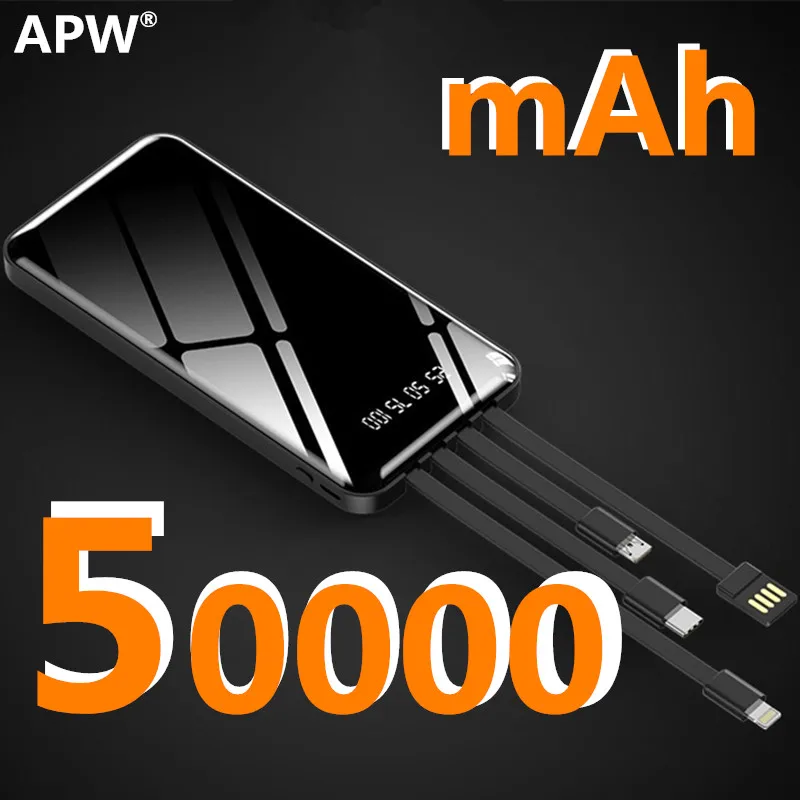 Портативное зарядное устройство 50000 мА тонкий USB 10000 портативное Внешнее для iPhone