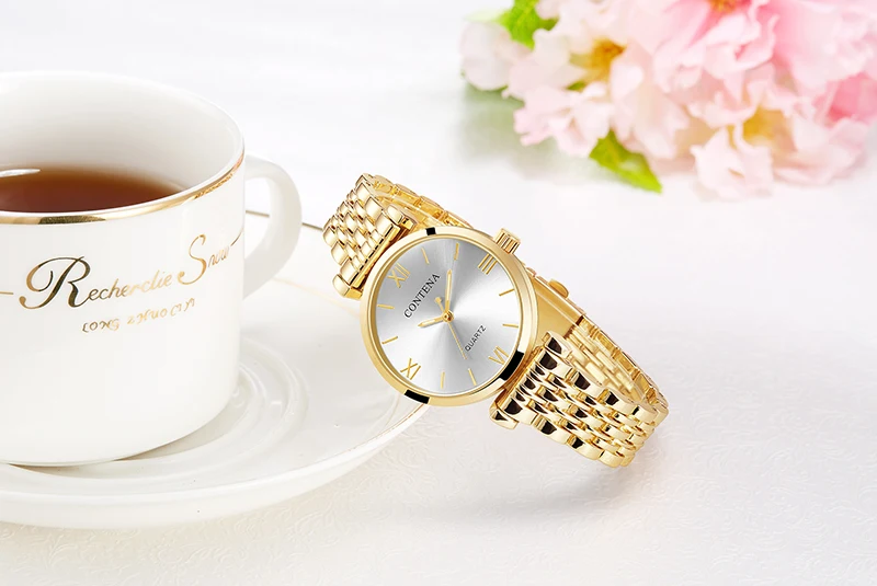 Reloj Mujer 2020 Contena Luxury Gold Watches Women Watches Stainless Steel Analog Quartz Wristwatches Cheap Price Dropshipping
Reloj Mujer 2020 Contena Luxury Gold Watches Women Watches Stainless Steel Analog Quartz Wristwatches Cheap Price Dropshipping