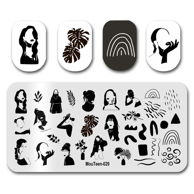 Newest Nail Stamp MouTeen029 Fashion Girl Face ins Tropical Plants Nail Stamping Plates Manicure Set For Nail Art Stamping
Newest Nail Stamp MouTeen029 Fashion Girl Face ins Tropical Plants Nail Stamping Plates Manicure Set For Nail Art Stamping