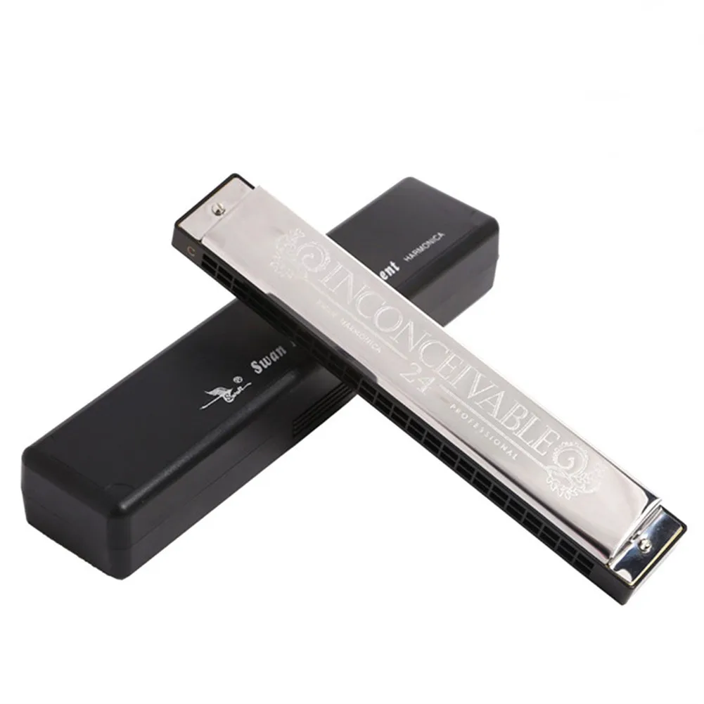 Silver Swan 24 Holes Tremolo Harmonica 48 Tones Key Of C For Beginner Gift Portable Metal Harmonica With Box Musical Instrument
Silver Swan 24 Holes Tremolo Harmonica 48 Tones Key Of C For Beginner Gift Portable Metal Harmonica With Box Musical Instrument