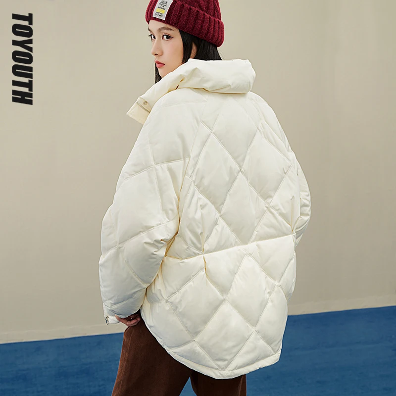 Toyouth Women Down Jacket 2021 Winter Thick Stand Collar Rhombus Windproof 90% White Duck Down Warm Chic Casual Coats
Toyouth Women Down Jacket 2021 Winter Thick Stand Collar Rhombus Windproof 90% White Duck Down Warm Chic Casual Coats