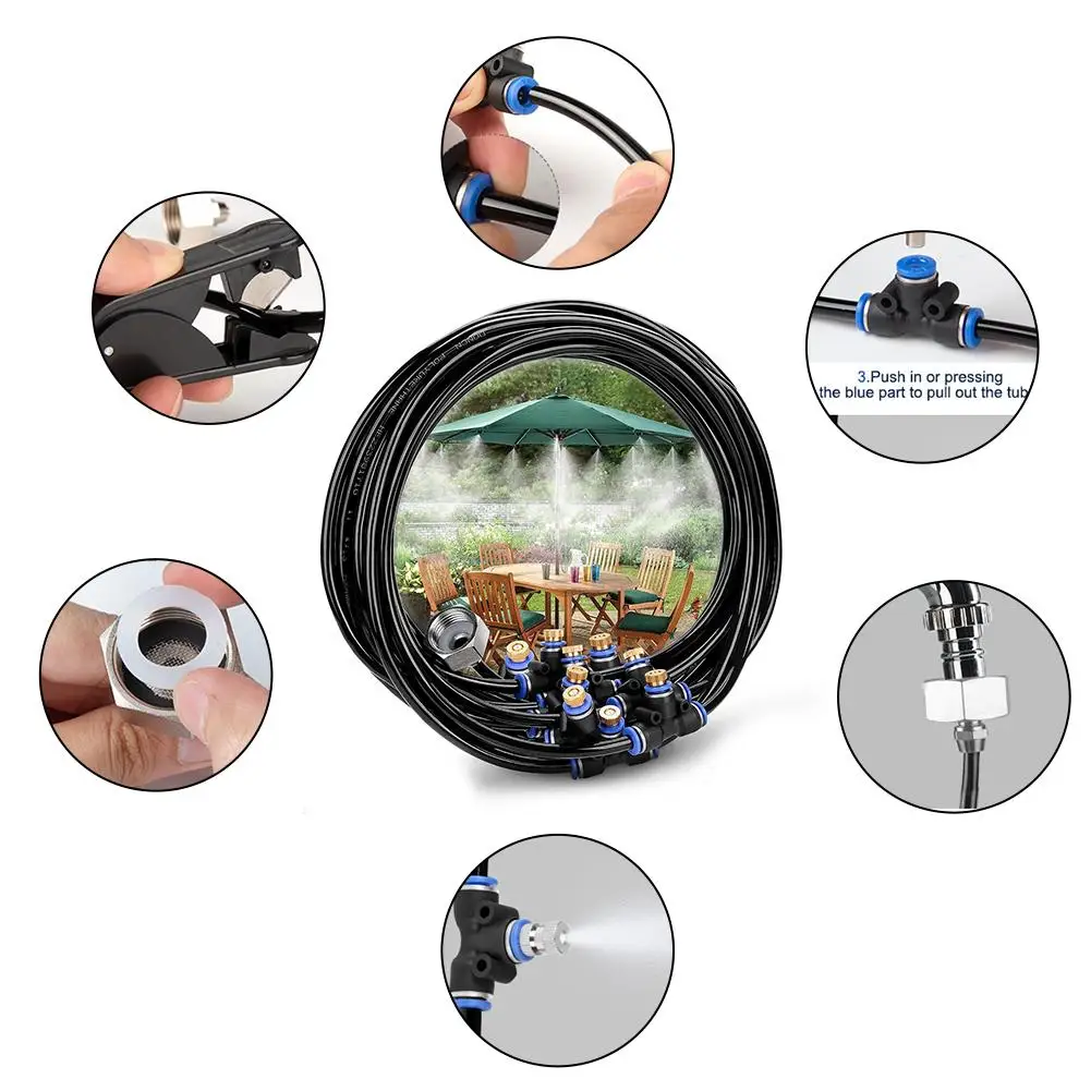 Water Misting Cooling System Kit summer Sprinkler brass Nozzle Outdoor Garden Greenhouse park Plants Spray Hose Watering spray
Water Misting Cooling System Kit summer Sprinkler brass Nozzle Outdoor Garden Greenhouse park Plants Spray Hose Watering spray