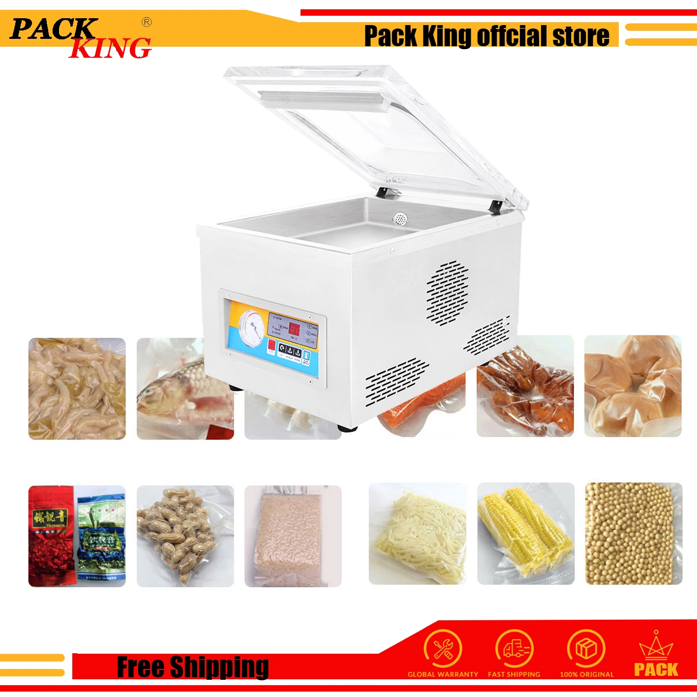 

Vacuum Sealing Machine Food Vaccum Sealer Packing Machine Big Pump Chamber Pouch Bags Food Rice Meat Fish Tea CE Certification