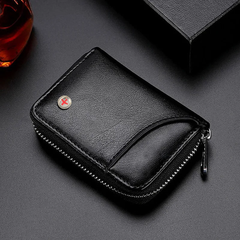Leather RFID Credit Card Holder Women ID Business Men CardHolder Wallet Lady Red Coin Purse Cards Case | Багаж и сумки