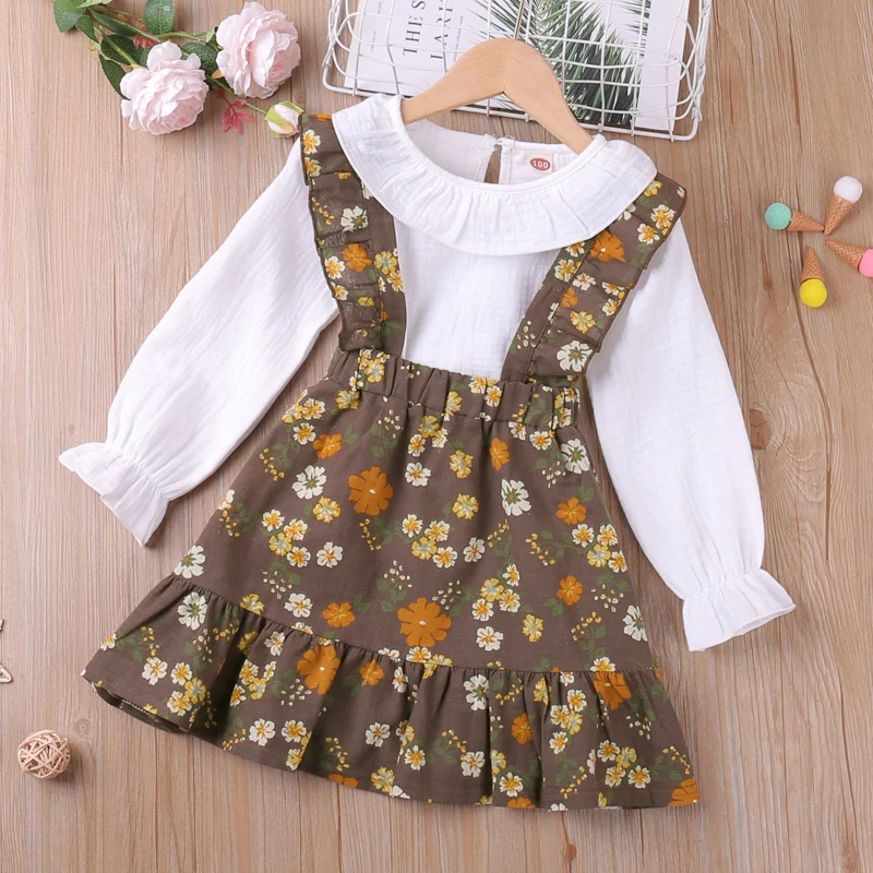 2022 New Spring Autumn Girl Set White T-Shirt+Strap Skirt 2Pcs Kid Clothes Girl Children Dress Young Children
2022 New Spring Autumn Girl Set White T-Shirt+Strap Skirt 2Pcs Kid Clothes Girl Children Dress Young Children
