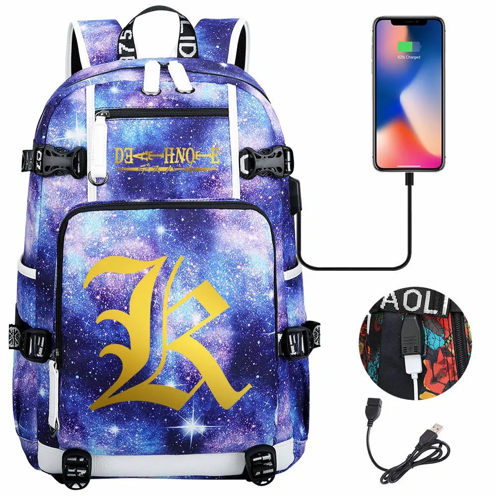 Death Notes Kira Note Usb Charging Backpack School Notebook Travel Waterproof Bags
Death Notes Kira Note Usb Charging Backpack School Notebook Travel Waterproof Bags