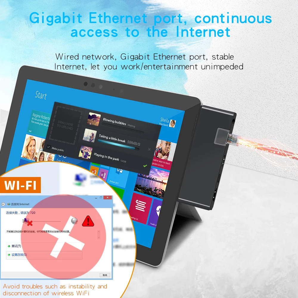 Rocketek USB 3 0 концентратор 4K HDMI-совместимый гигабитный Ethernet адаптер аудио SD/TF для