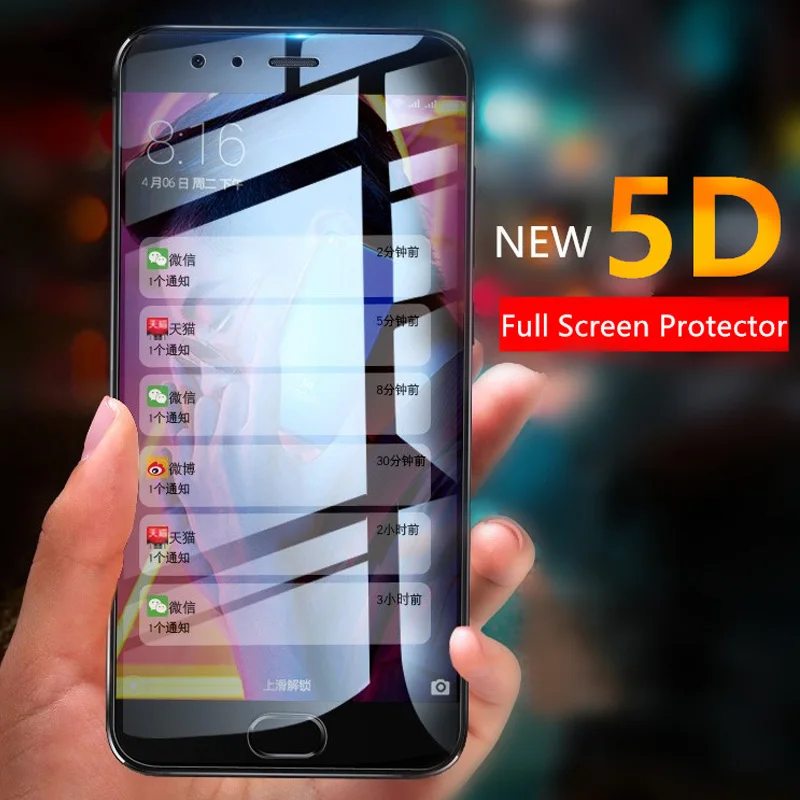 5D черное стекло для Xiaomi Redmi 4X 5A 6A 5 Plus Note 4 закаленное Prime полное покрытие на 6