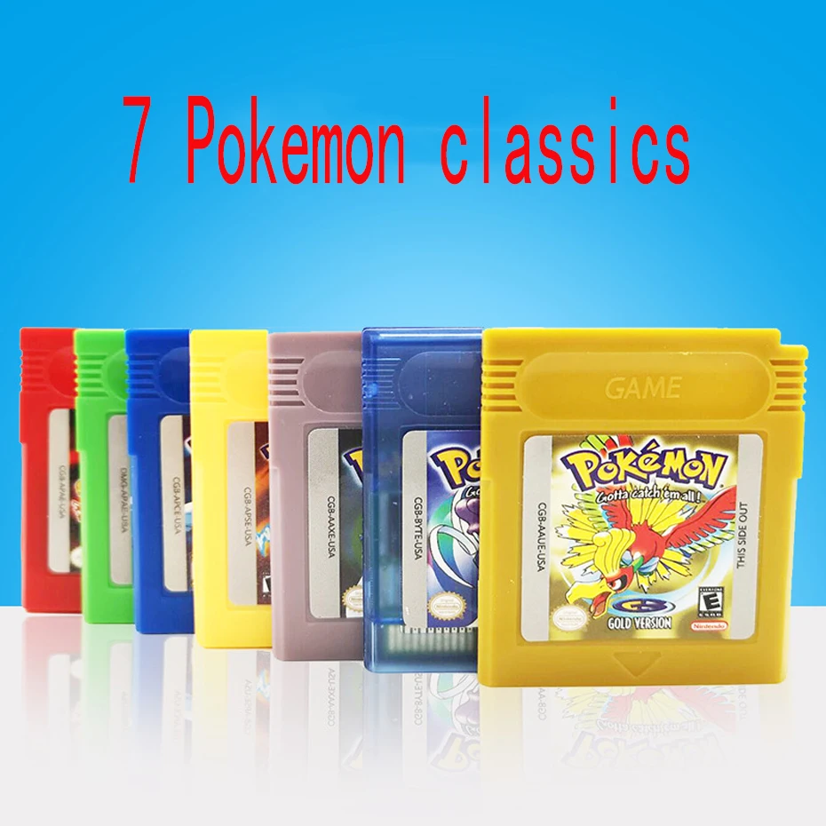Video Game for 16 Bit Cartridge Pokemon Game Console Card Series Blue Green Silver Crystal Yellow Red Golden Version
Video Game for 16 Bit Cartridge Pokemon Game Console Card Series Blue Green Silver Crystal Yellow Red Golden Version