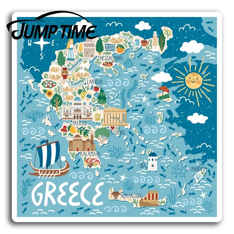 Jump Time Greece Map Tourist Vinyl Stickers Sticker Laptop Luggage Gift Waterproof Car Decal Window Bumper Auto Accessories
Jump Time Greece Map Tourist Vinyl Stickers Sticker Laptop Luggage Gift Waterproof Car Decal Window Bumper Auto Accessories