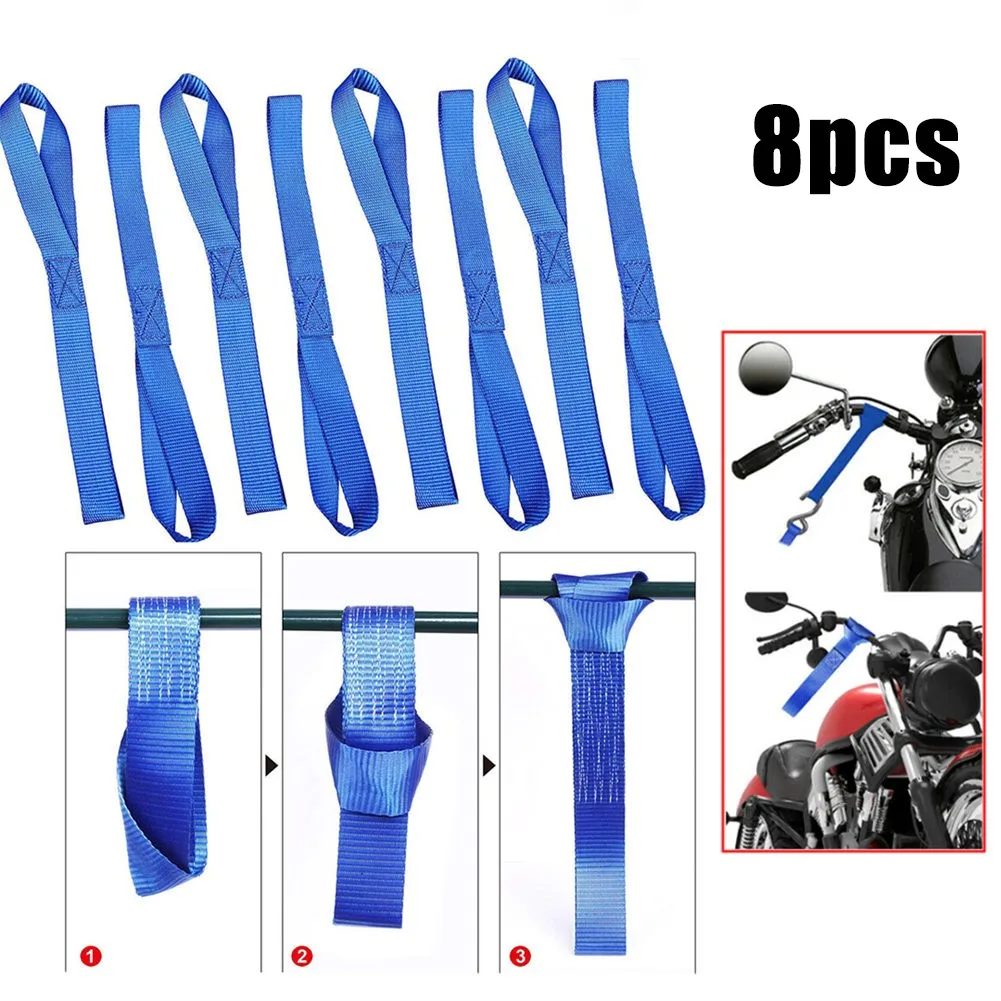 8pcs Motorcycle Front Handlebar Strap Soft Loop Ratchet Strap Tie Down Straps For Motorcycle Motorbike
8pcs Motorcycle Front Handlebar Strap Soft Loop Ratchet Strap Tie Down Straps For Motorcycle Motorbike