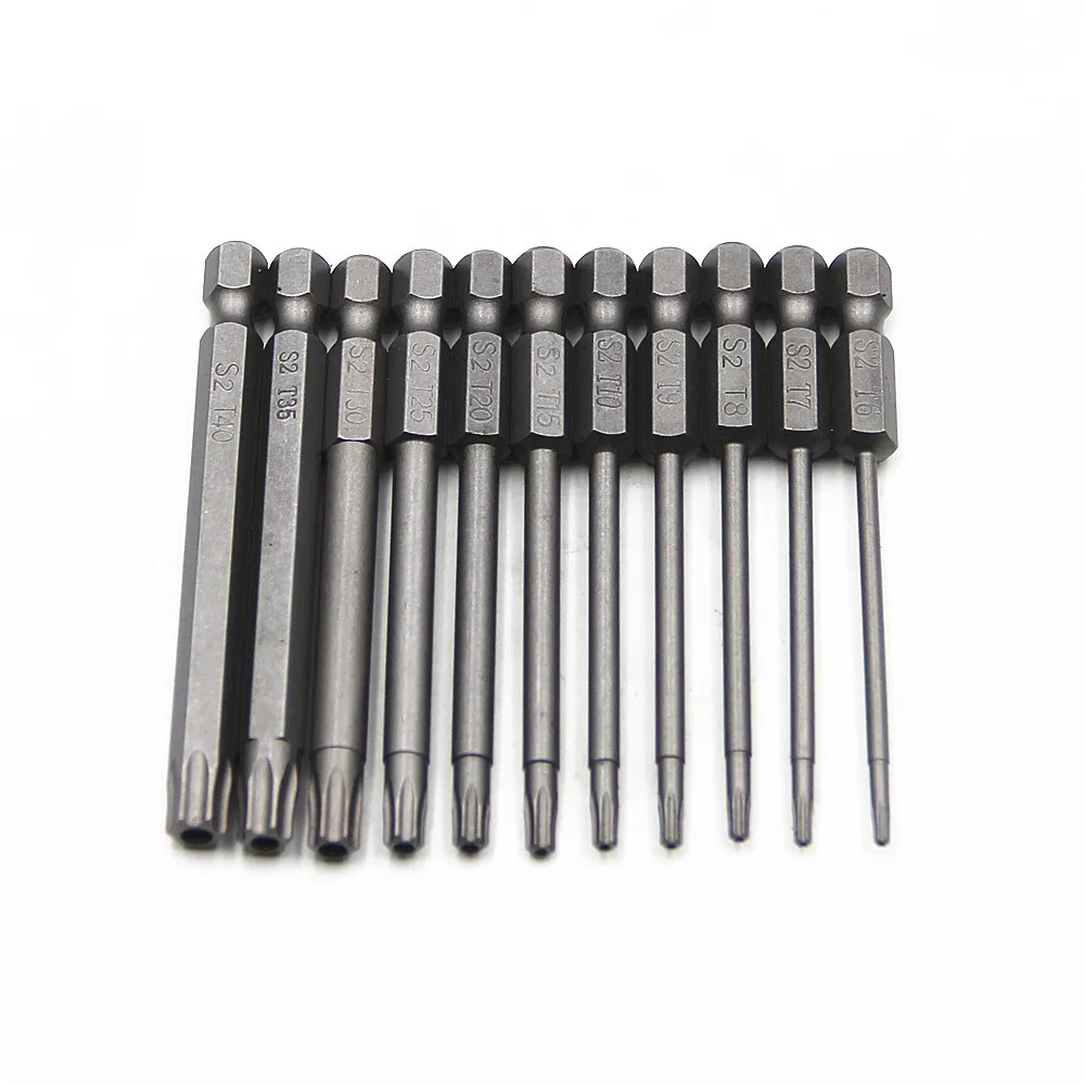 

50-75-100mm Hollow Plum Blossom Lengthened S2 Batch Head Hexagon Shank Screwdriver Bit Screwdriver Set