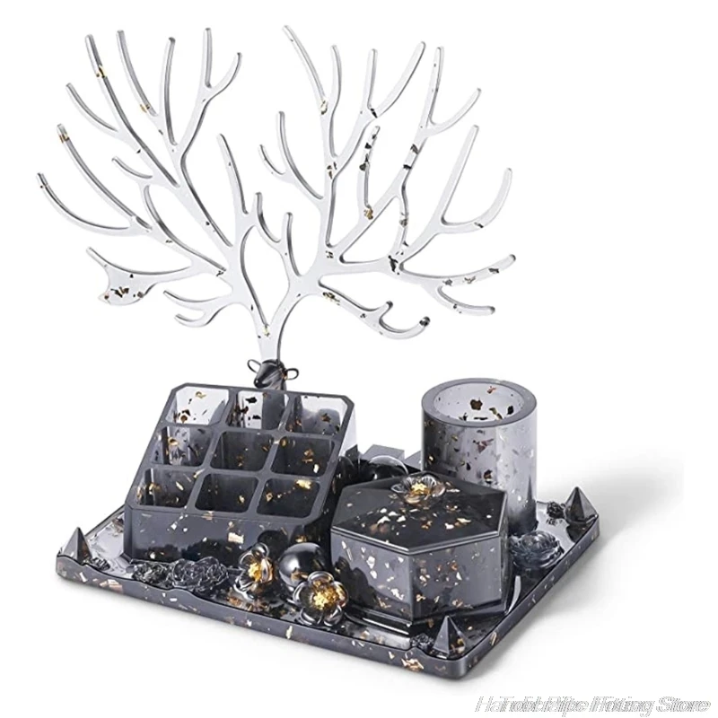 Crystal Epoxy Resin Molds Deer Makeup Jewelry Display Tray Silicone Mould 9-slot Lipstick Organizer Pen Holder Mold
Crystal Epoxy Resin Molds Deer Makeup Jewelry Display Tray Silicone Mould 9-slot Lipstick Organizer Pen Holder Mold