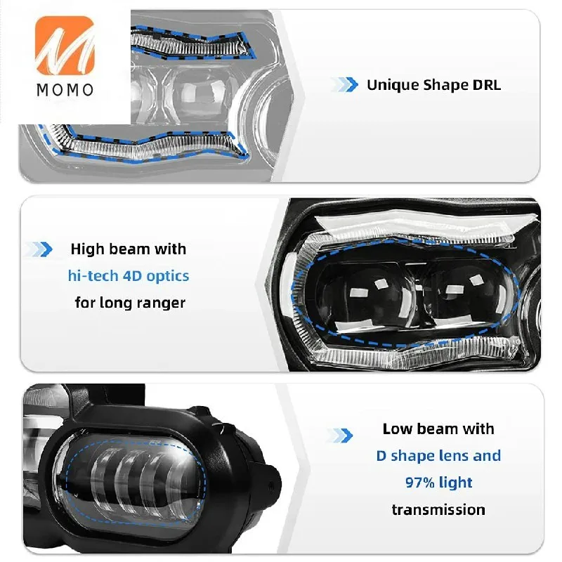 Motorcycle Lights Headlight Adventure Motorcycles Complete LED Projector Headlight Assembly
Motorcycle Lights Headlight Adventure Motorcycles Complete LED Projector Headlight Assembly