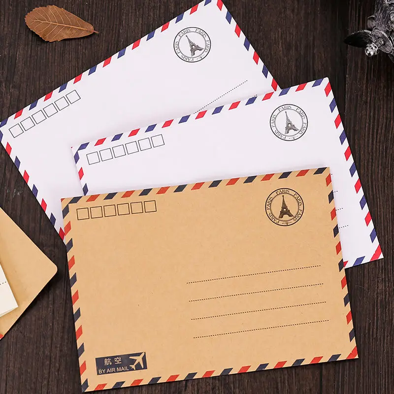 

8pcs Romantic literary Korean retro love letter kraft paper simple and cute small fresh letter paper envelope set mailing