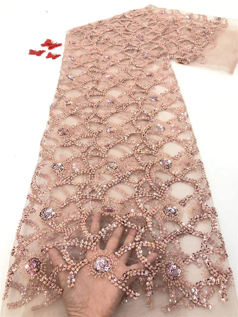 African Lace Fabric 2020 High Quality Sequins Lace French Tulle Lace Fabric Nigerian Lace Fabrics For Wedding Sewing NI4444-3
African Lace Fabric 2020 High Quality Sequins Lace French Tulle Lace Fabric Nigerian Lace Fabrics For Wedding Sewing NI4444-3