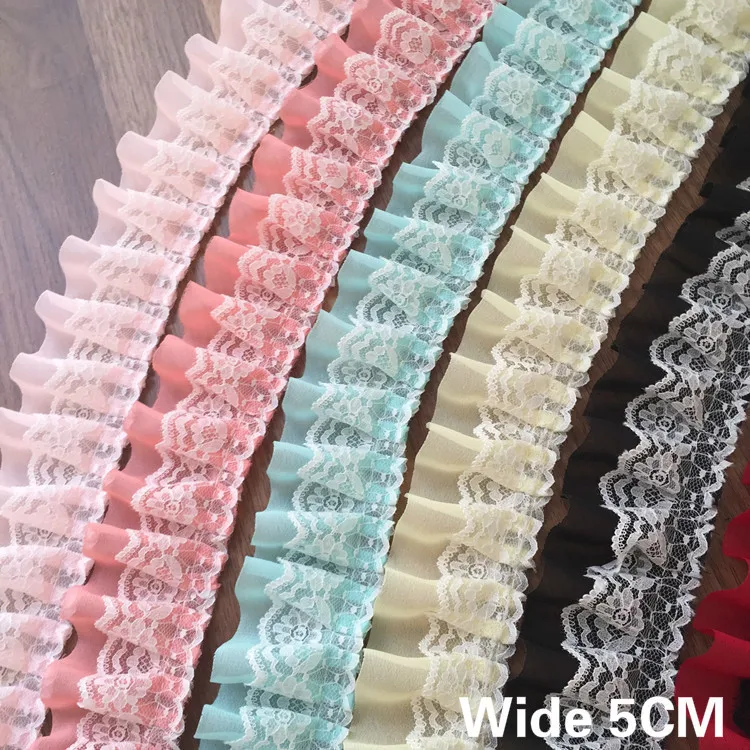 5CM Wide Luxury 3D Pleated Chiffon Lace Fold Embroidery Lace Applique Ruffle Trim Dress DIY Splice Sewing Guipure Decor 9Colors
5CM Wide Luxury 3D Pleated Chiffon Lace Fold Embroidery Lace Applique Ruffle Trim Dress DIY Splice Sewing Guipure Decor 9Colors