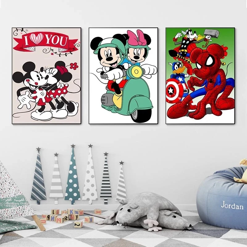 Home Decor Disney Cartoon Posters Mickey and Minnie Canvas Painting and Super Hero Prints Graffiti No Framed Wall Art Pictures
Home Decor Disney Cartoon Posters Mickey and Minnie Canvas Painting and Super Hero Prints Graffiti No Framed Wall Art Pictures