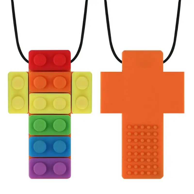 New Sensory Chew Necklace Brick for Kid Colorful Chewy Biting Teether Toy for Autism
New Sensory Chew Necklace Brick for Kid Colorful Chewy Biting Teether Toy for Autism