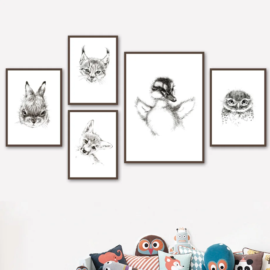 Black White Animal Rabbit Deer Owl Canvas Painting Wall Art Nordic Posters and Prints Wall Pictures for Living Room Decoration
Black White Animal Rabbit Deer Owl Canvas Painting Wall Art Nordic Posters and Prints Wall Pictures for Living Room Decoration