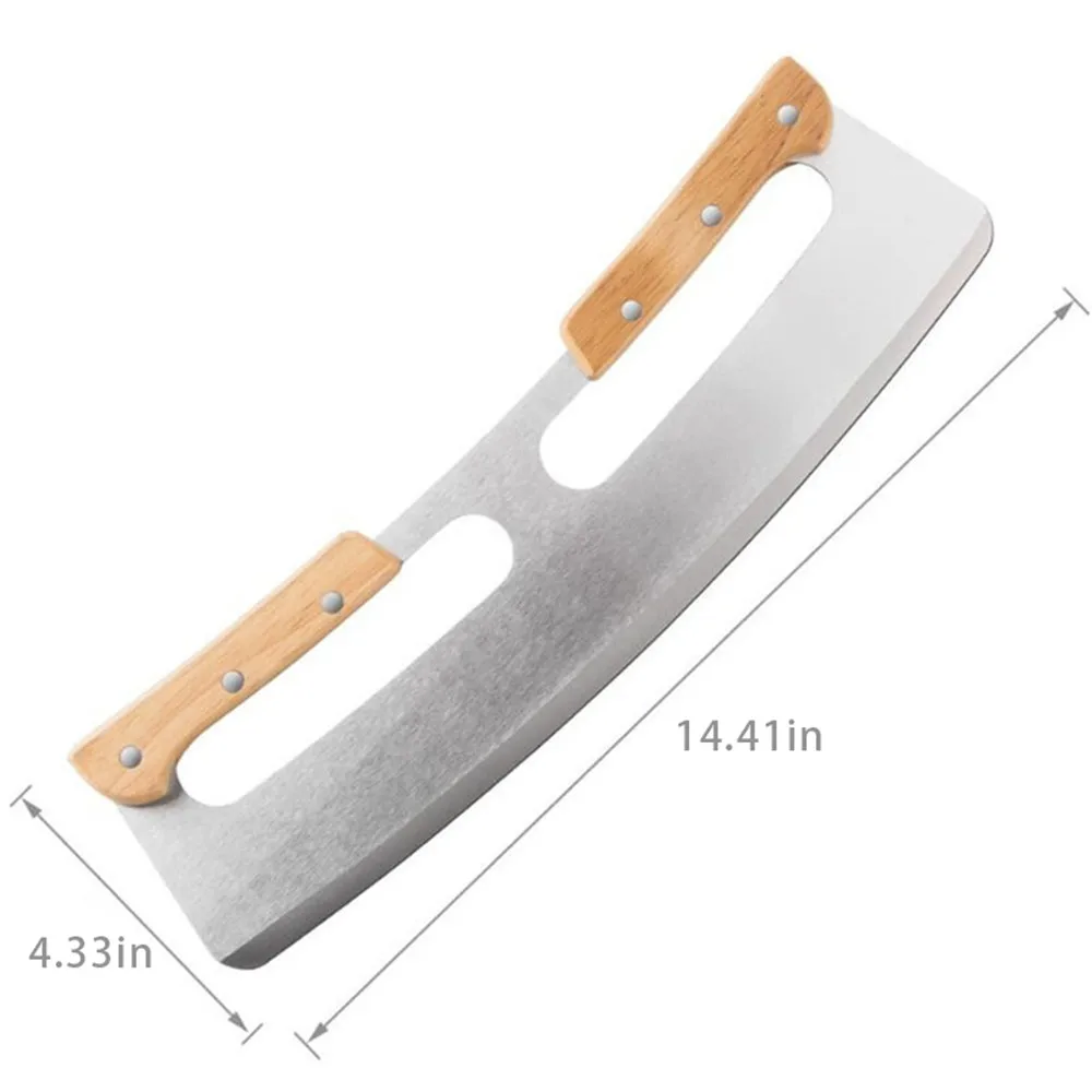 14 Inch Pizza Cutter Mezzaluna Salad Chopper Pizza Cutter Rocker Knife Wooden Handle Large Pizza Mezzaluna Chopper Knife Too
14 Inch Pizza Cutter Mezzaluna Salad Chopper Pizza Cutter Rocker Knife Wooden Handle Large Pizza Mezzaluna Chopper Knife Too