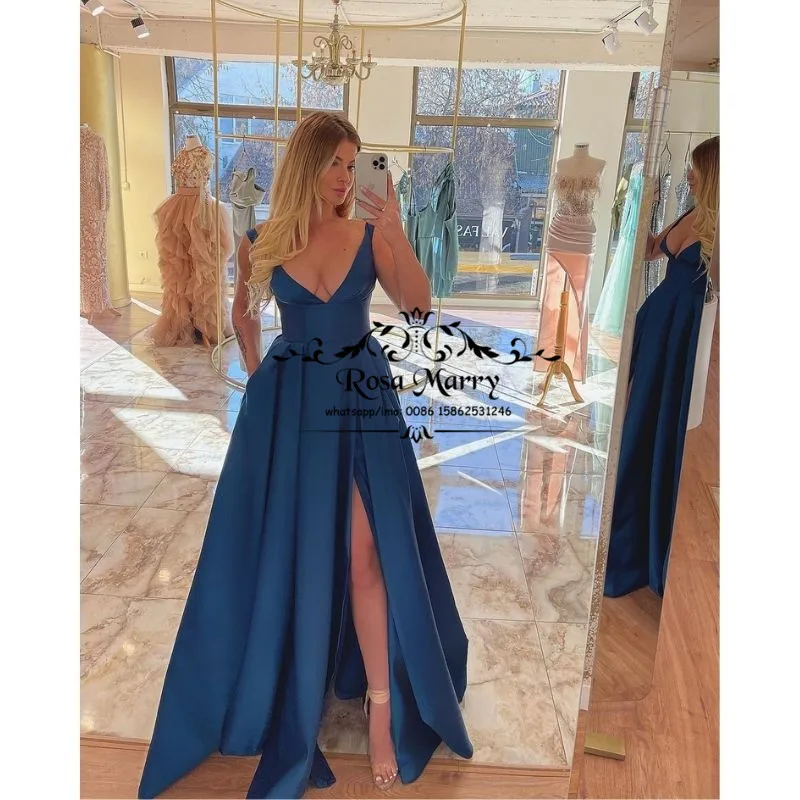 Sexy Plus Size Long Satin Formal Evening Dresses 2021 A Line V Neck High Split Women Prom Party Gowns Vestido De Fiesta De Noche
Sexy Plus Size Long Satin Formal Evening Dresses 2021 A Line V Neck High Split Women Prom Party Gowns Vestido De Fiesta De Noche